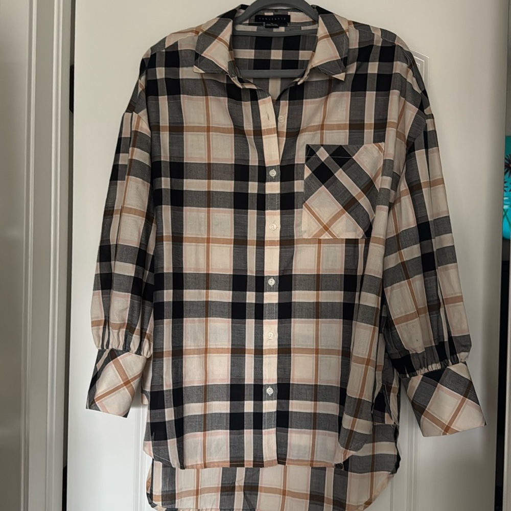 Lightweight Sanctuary plaid top